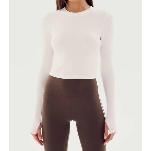 NEW SPLITS59 louise rib long sleeve in white - Picture 1 of 4